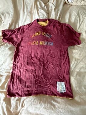 Camp High Reversible Short Sleeve Tee - Reversible Maroon and Mustard